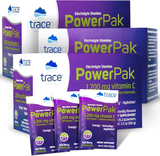 Trace Minerals Power Pak sobres efervescentes vitamina c y electrolitos