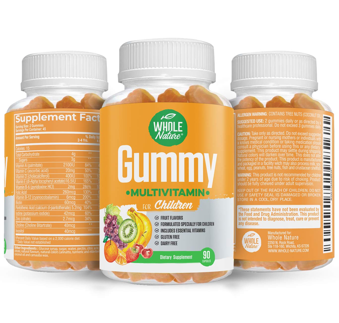tres botellas gomitas multivitaminas niños