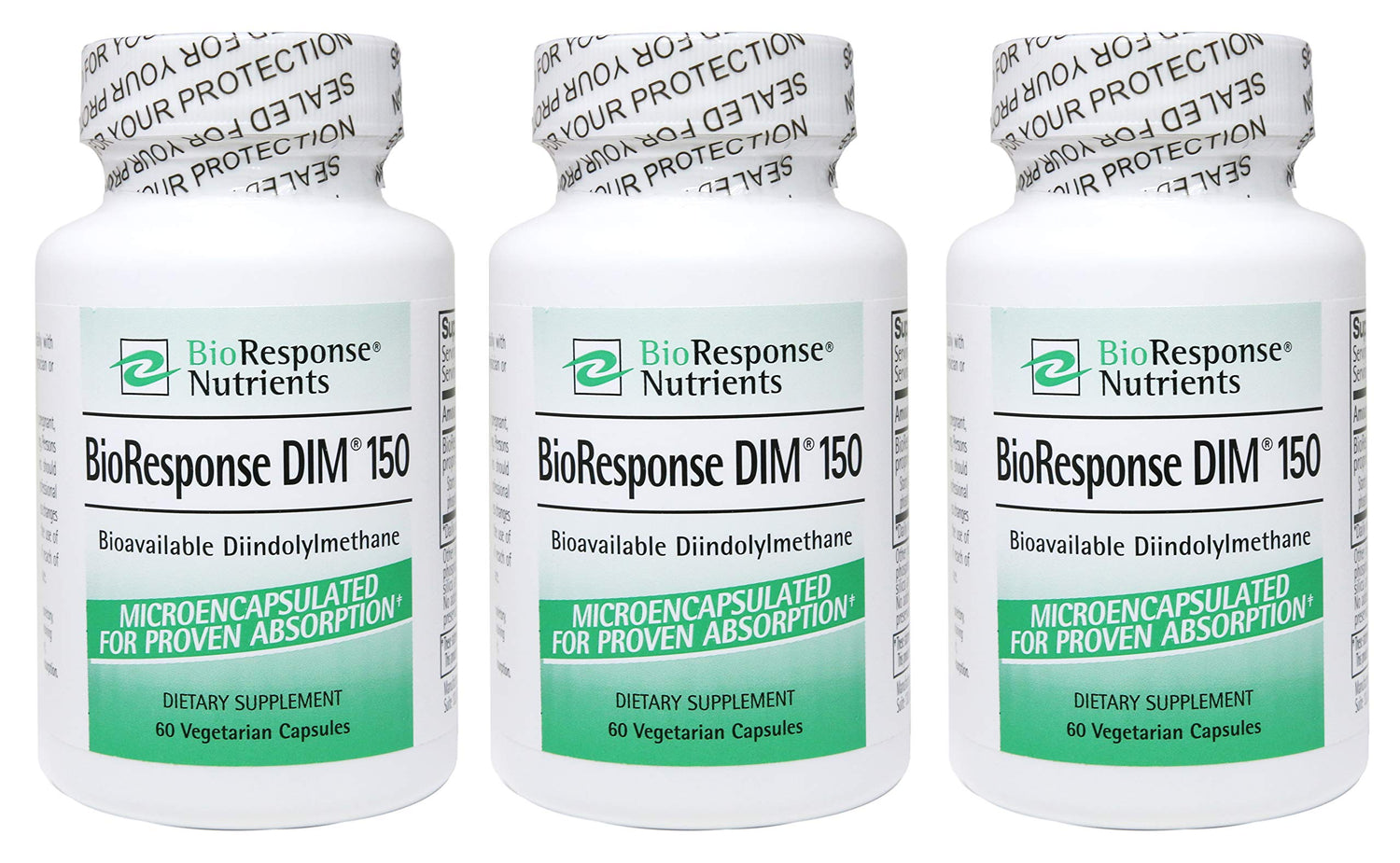 Trío de frascos Bioresponse DIM 150 balance hormonal
