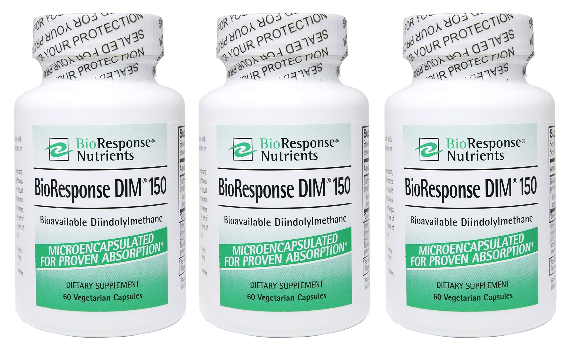 Trío de frascos Bioresponse DIM 150 balance hormonal