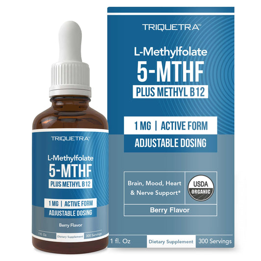 Botella líquida Metil Folato Triquetra 1000 mcg sabor frutos