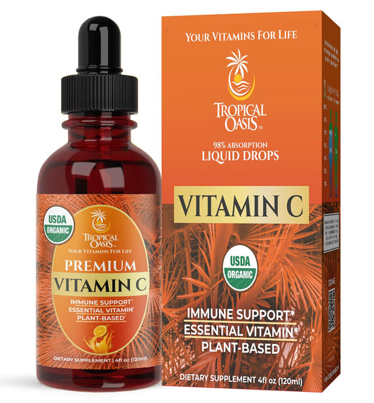 Tropical Oasis gotas líquidas Vitamina C orgánica frasco