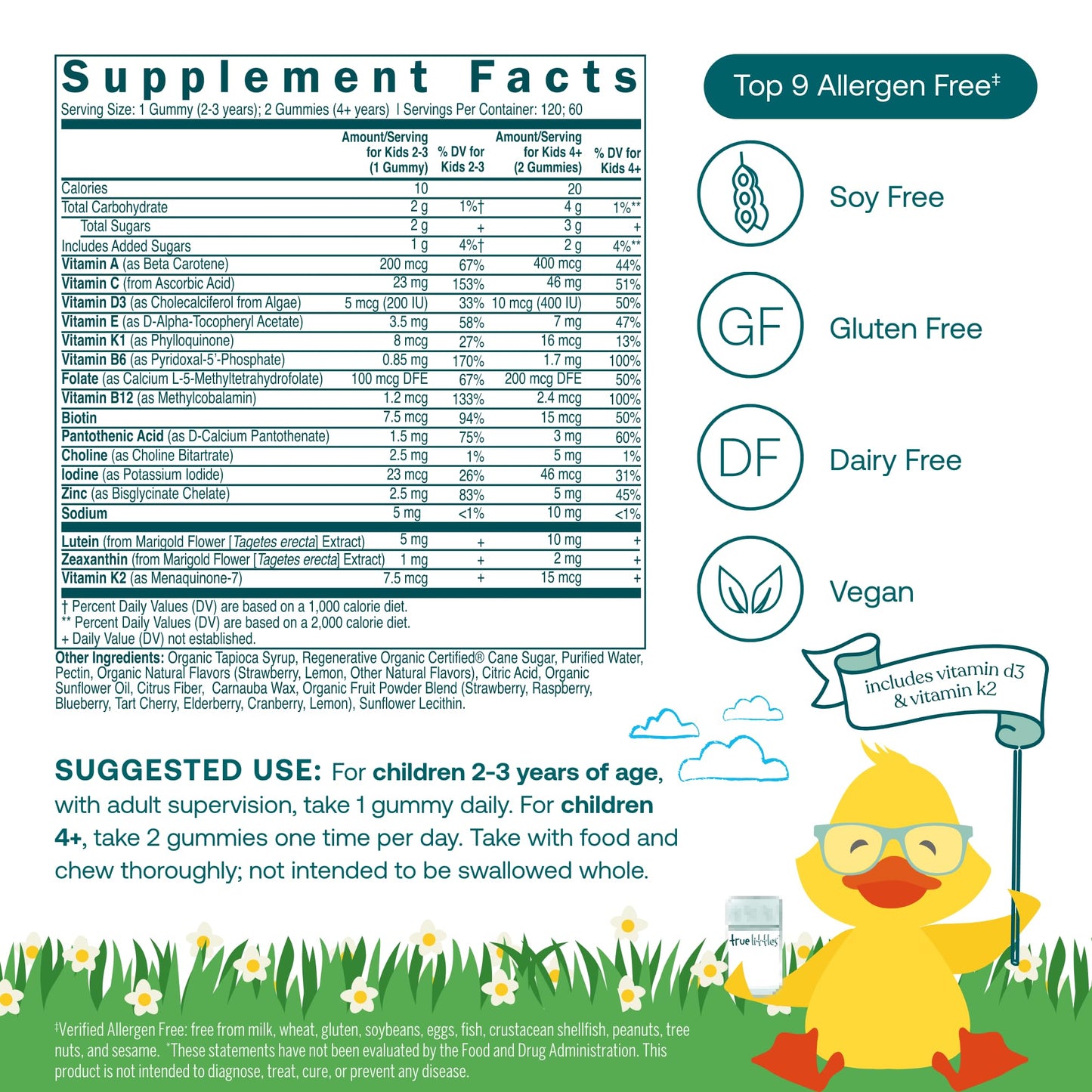 True Grace multivitaminas diarias para niños 120 gomitas