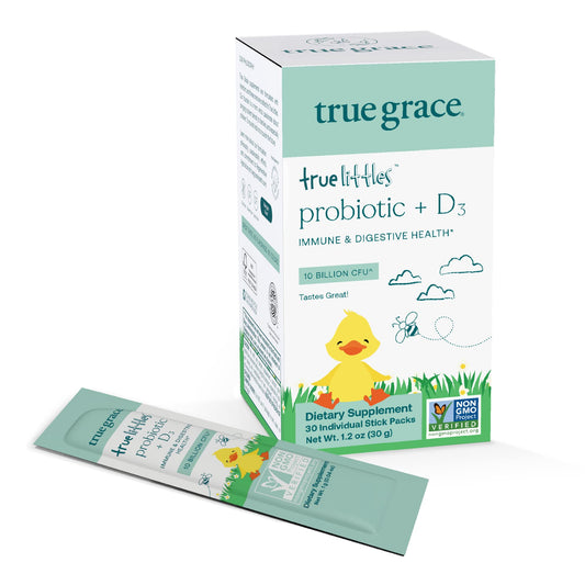 True Grace True Littles probiótico infantil con vitamina D3 caja frontal