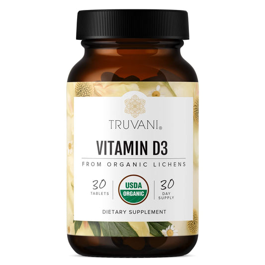 Truvani vitamina d3 orgánica vegana suplemento 30 tabletas