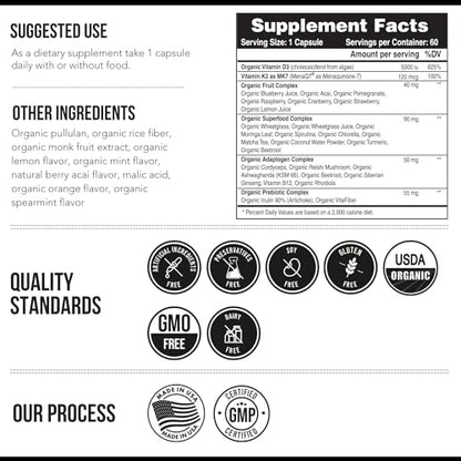Tube de suplemento vegetal con magnesio, vitaminas y antioxidantes
