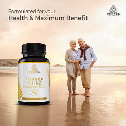 TURNER vitamina D3 K2 cápsulas blandas para corazón y dientes
