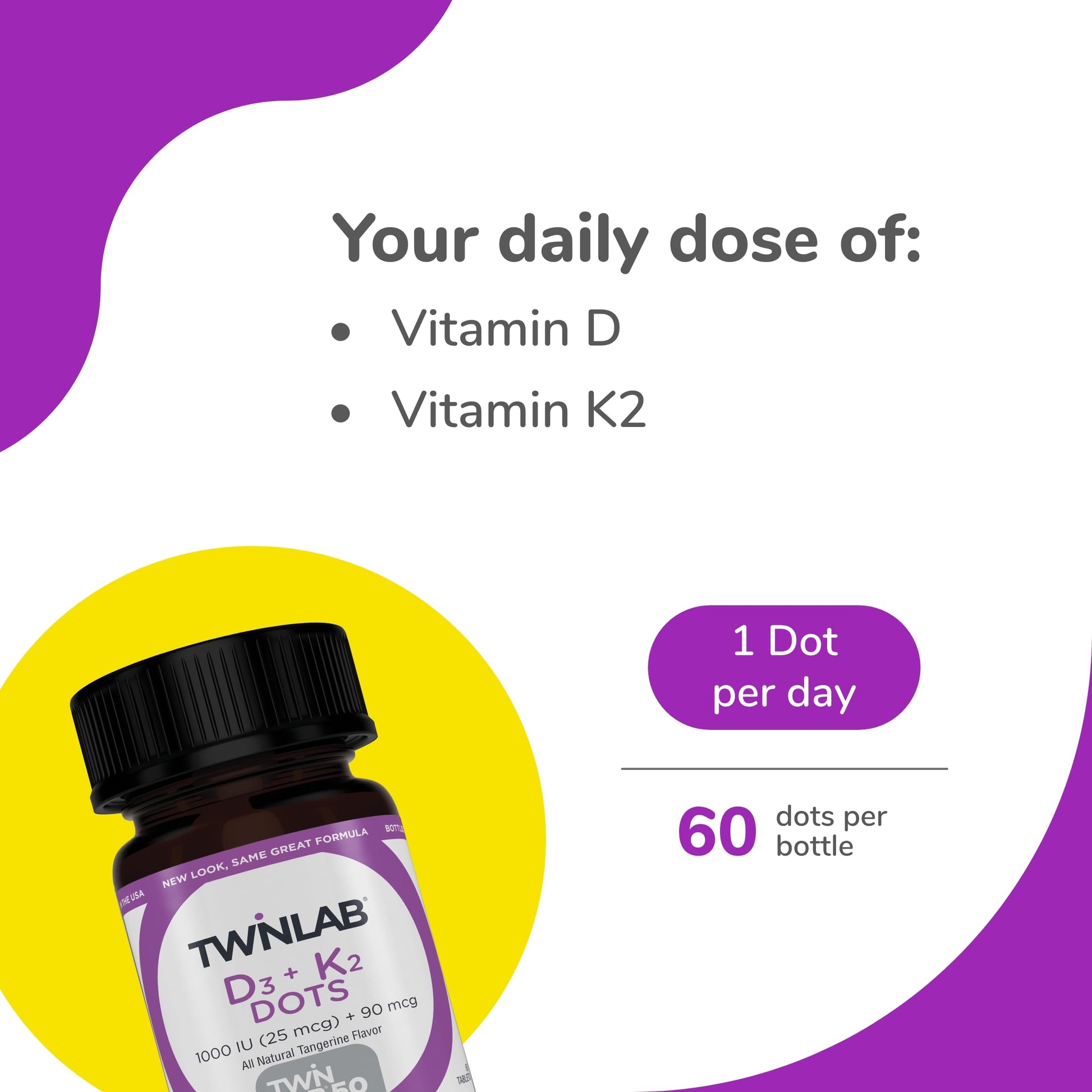 Tabletas Twinlab Vitamin D3 1000 IU con vitamina K2 para inmunidad