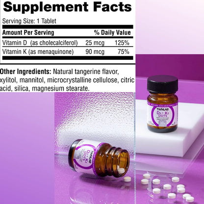 Etiqueta Twinlab Vitamina D3 1000 & K2 Dots