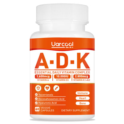 Suplemento vitamínico Uarcool ADK cápsulas salud huesos corazón