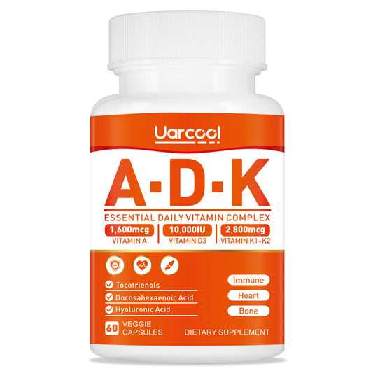Suplemento vitamínico Uarcool ADK cápsulas salud huesos corazón