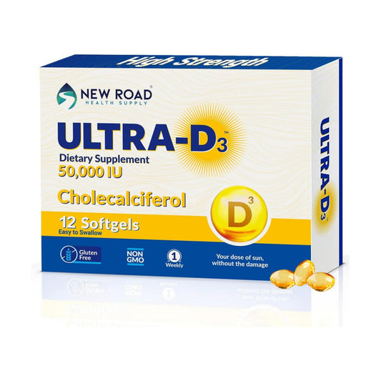 Botella ULTRA-D3 vitamina D 50000 IU, 12 cápsulas
