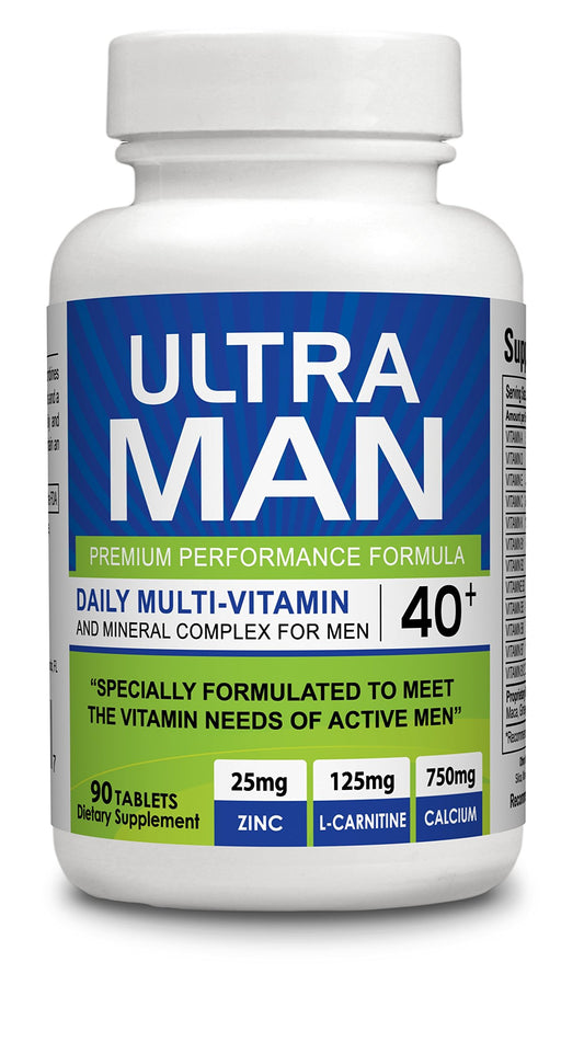 Frasco de Ultra Man multivitamínico para hombre