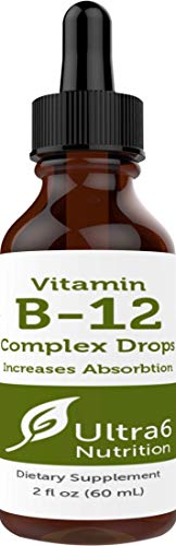 Ultra6 Nutrition gotas vitamina B12 metilcobalamina frasco 2 oz