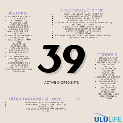 ULULIFE biotina y colágeno para cabello fuerte