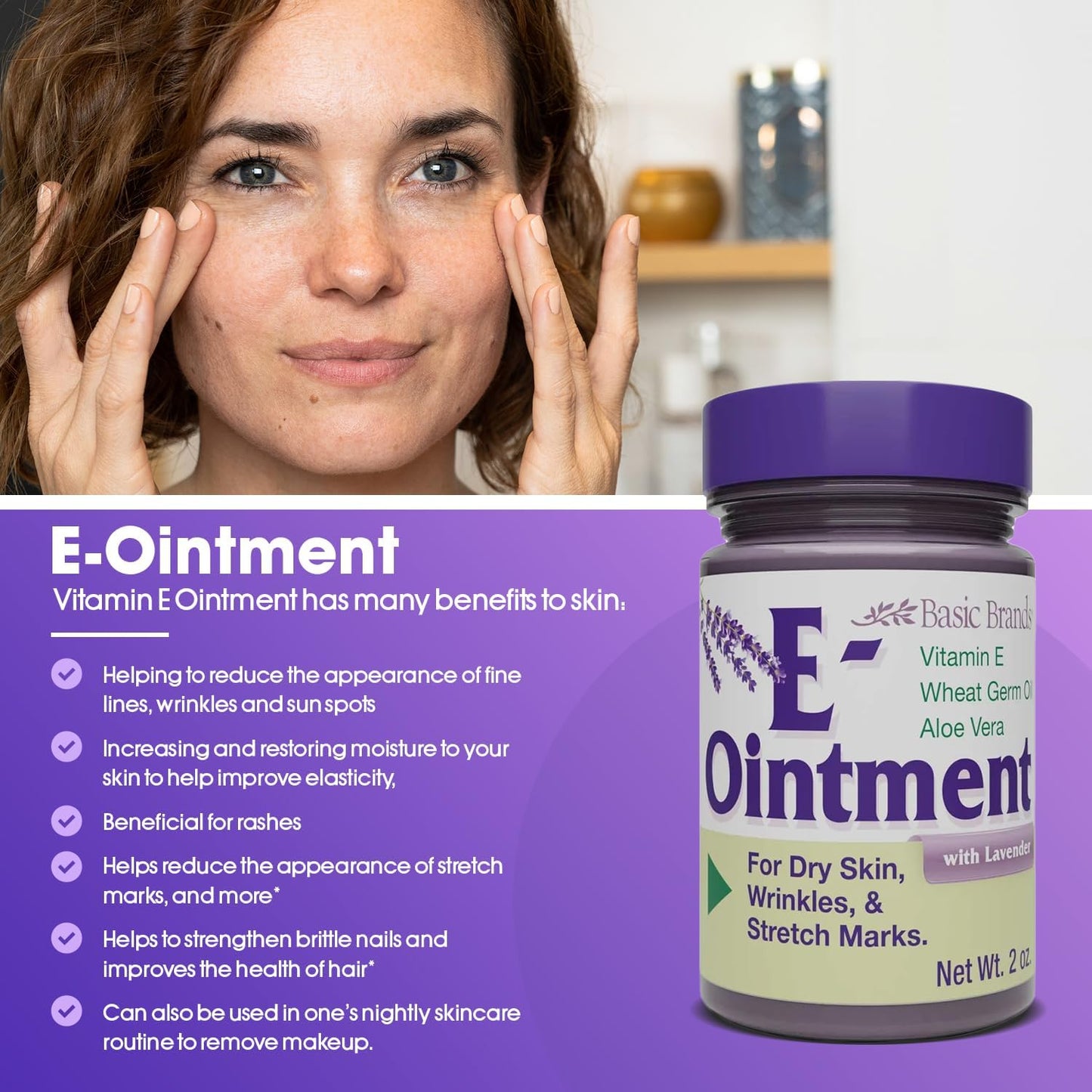 Ungüento vitamina e Basic Brands vista trasera frasco