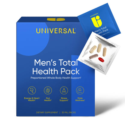 Paquete de salud total para hombres Universal con multivitaminas.