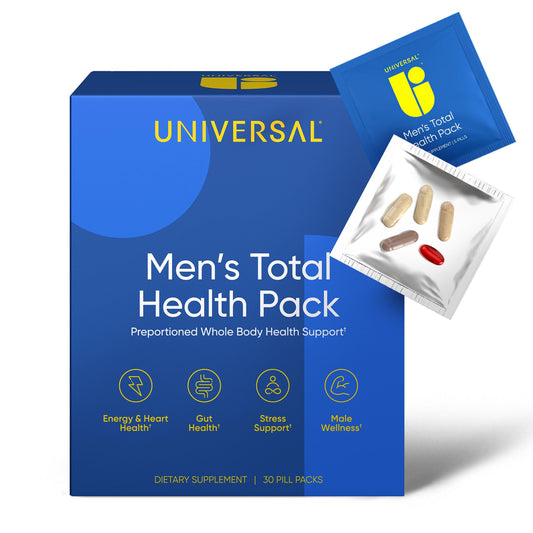 Paquete de salud total para hombres Universal con multivitaminas.