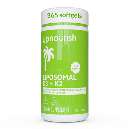 UpNourish vitamina D3 y K2 liposomal 365 cápsulas blandas