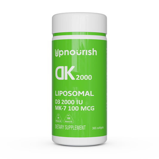 Botella UpNourish vitamina D3 K2 liposomal 365 softgels