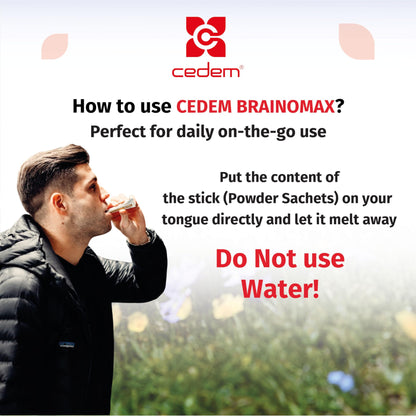 Uso conveniente sobres CEDEM Brainomax apoyo cerebral