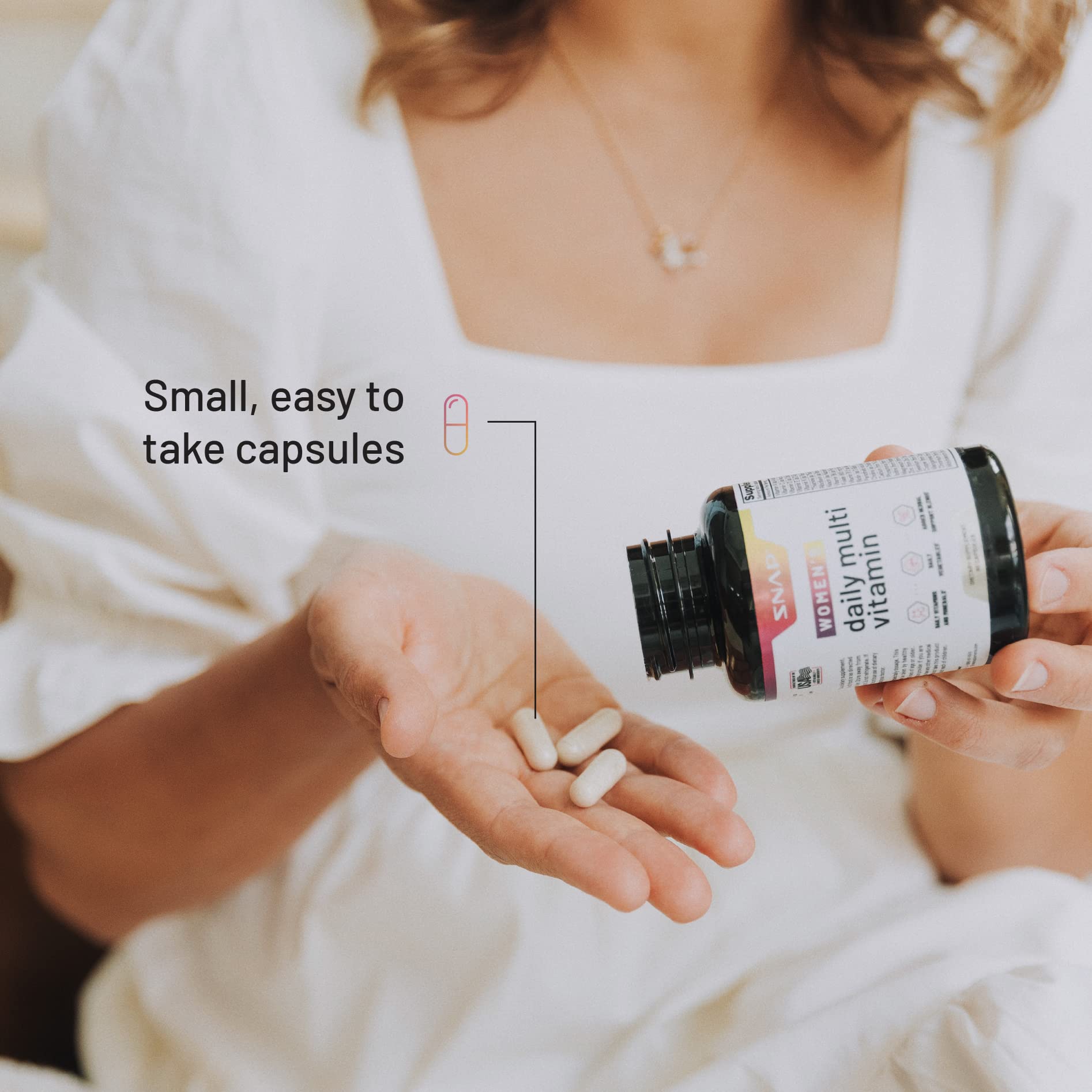 Uso fácil de cápsulas Snap multivitamínico para el bienestar diario