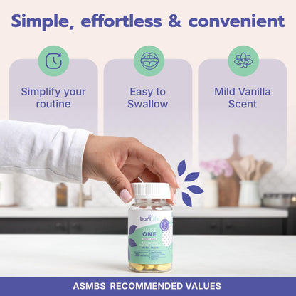 uso fácil del multivitamínico just one con aroma a vainilla