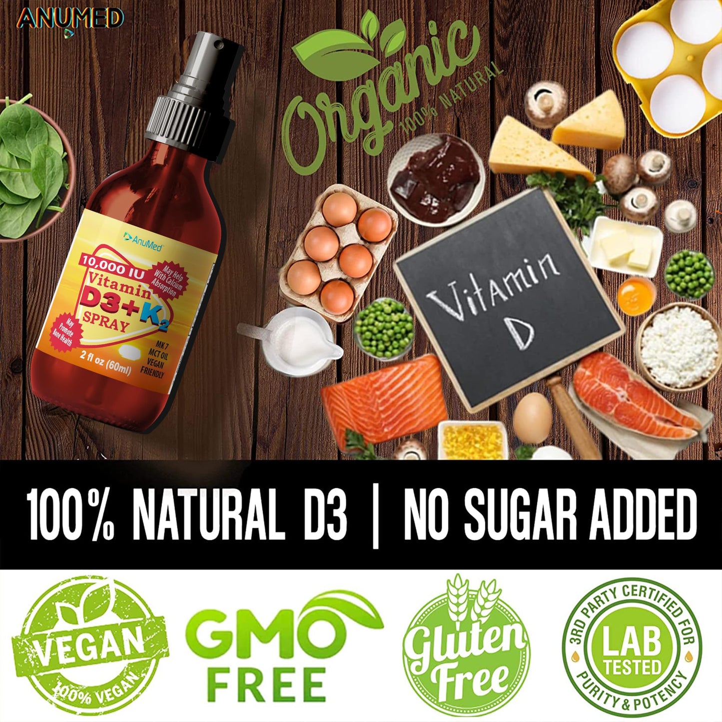 uso práctico spray vitamina d3 k2 anumed vegano sin gluten