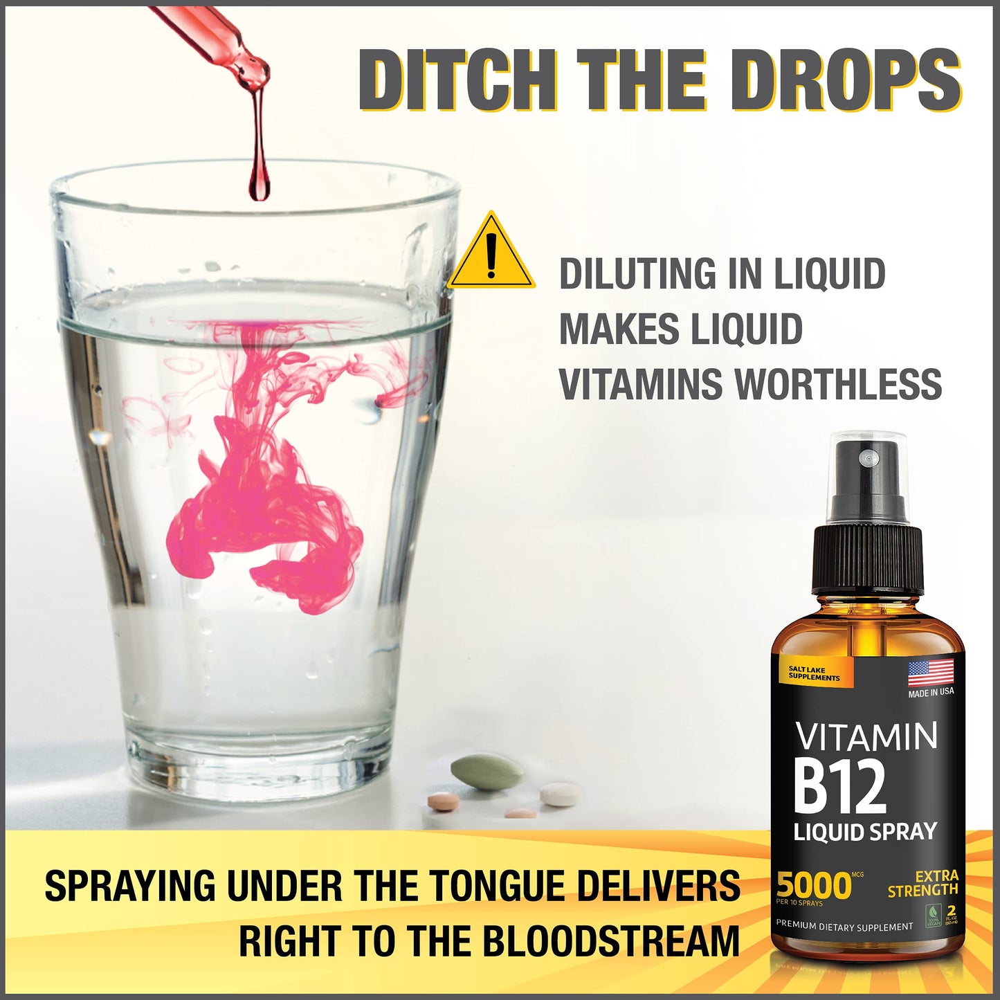 Uso del spray vitamina B12 sublingual Salt Lake Supplements