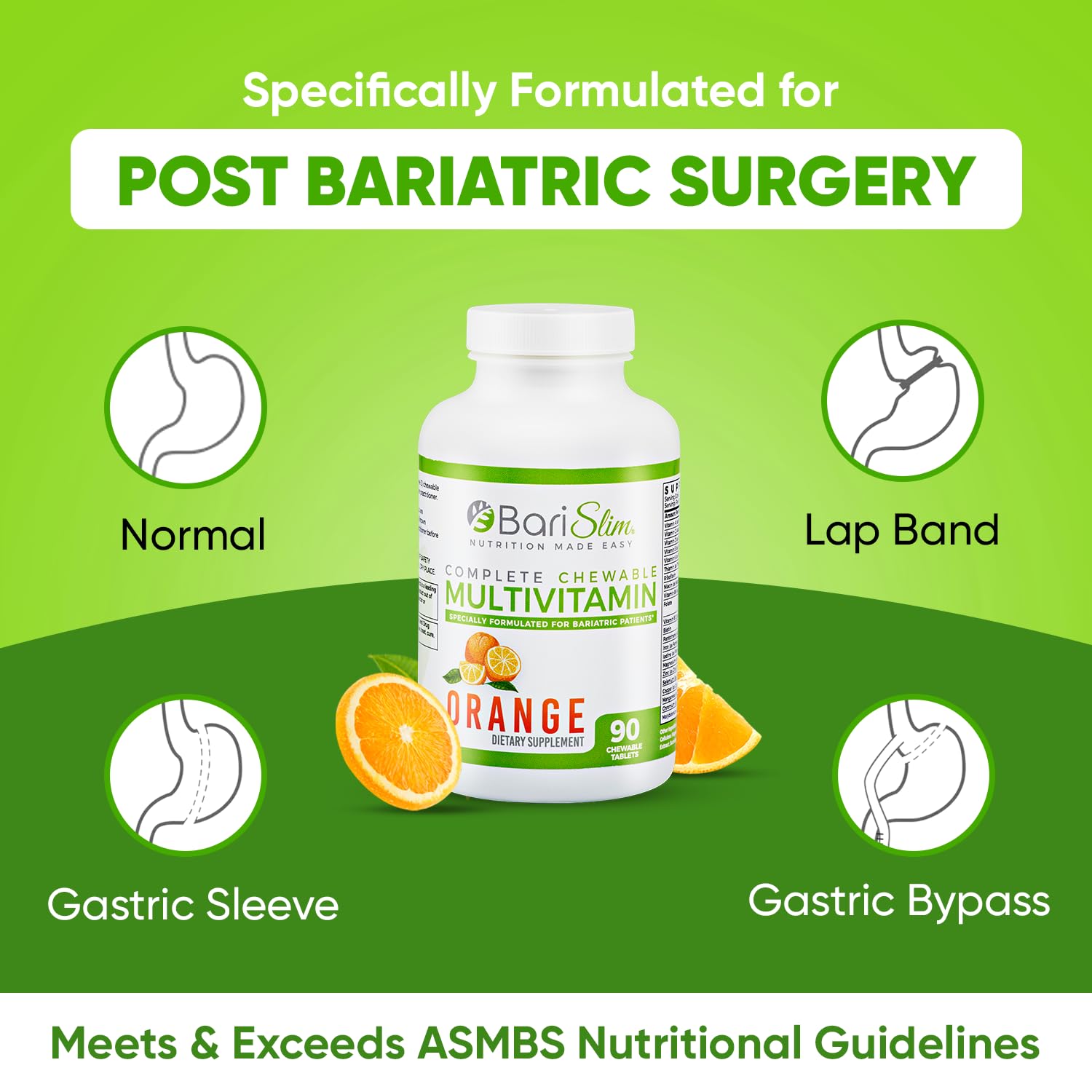 Uso sugerido para multivitaminas BariSlim post-cirugía.