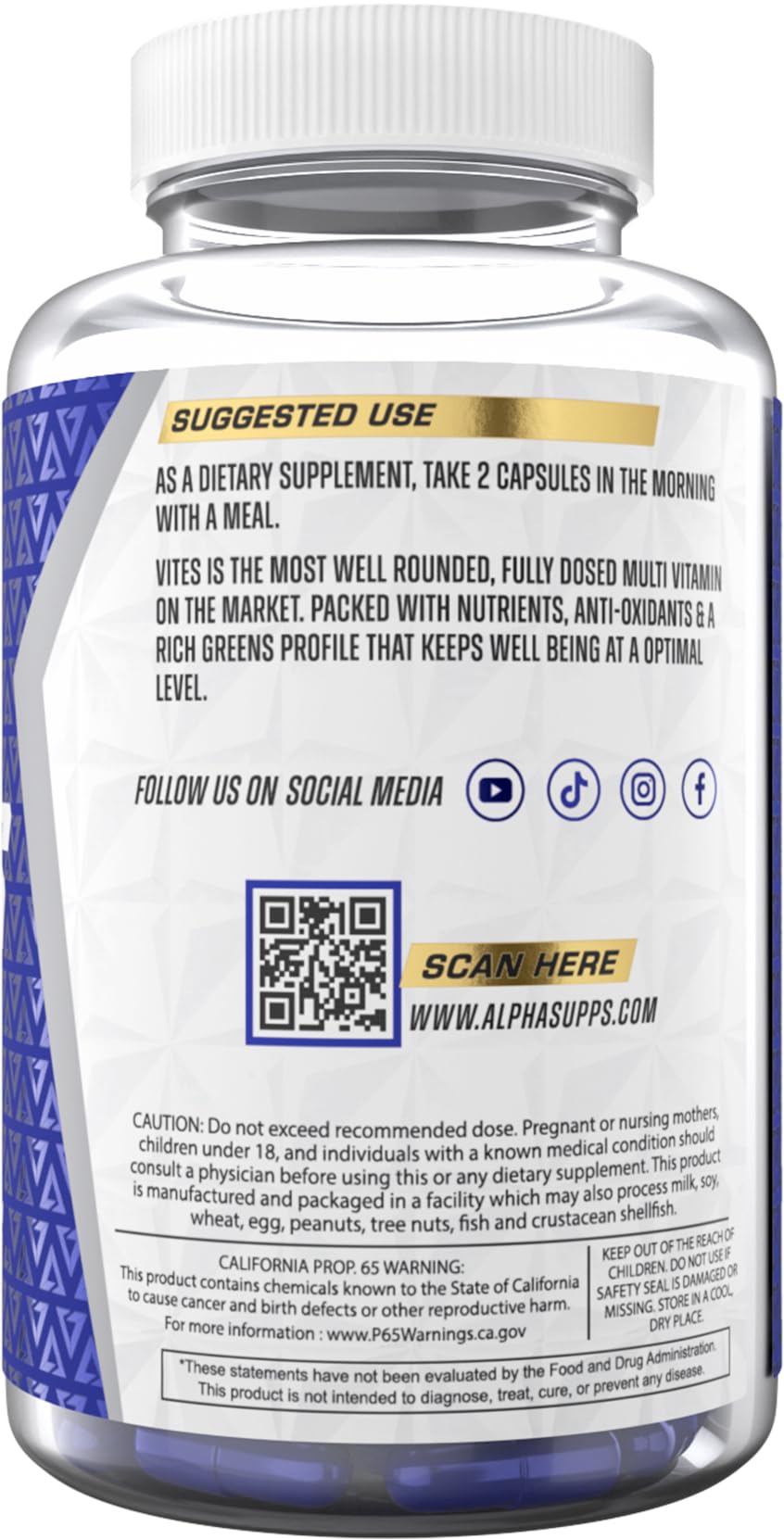 uso sugerido multivitamínico alpha supps