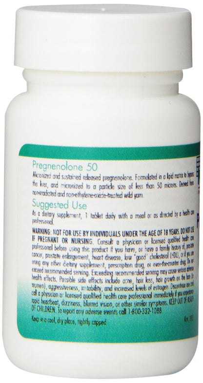 Tabla de uso sugerido del suplemento de pregnenolona