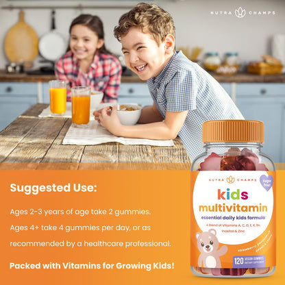 Uso sugerido para las vitaminas NutraChamps para niños