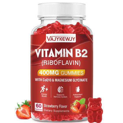Gominolas de Vitamina B2 Riboflavina 400mg sabor fresa
