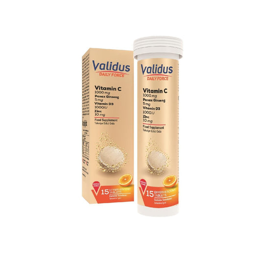 VALIDUS Daily Force comprimidos efervescentes vitamina c y ginseng