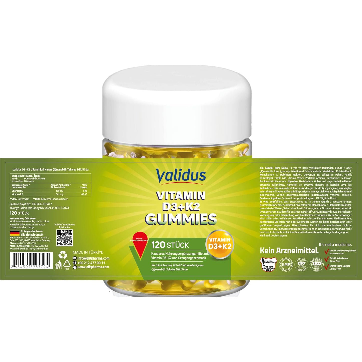 Suplemento gomitas para salud ósea y bienestar VALIDUS