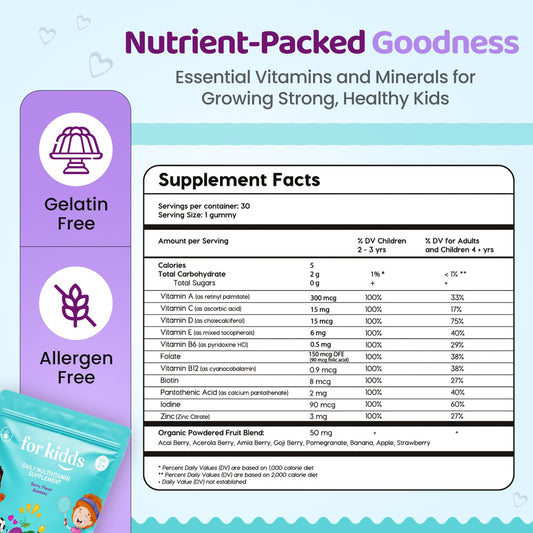 valor nutricional multivitaminas niños