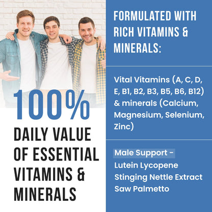 Valores diarios del multivitamínico TOPGARDEN para hombres