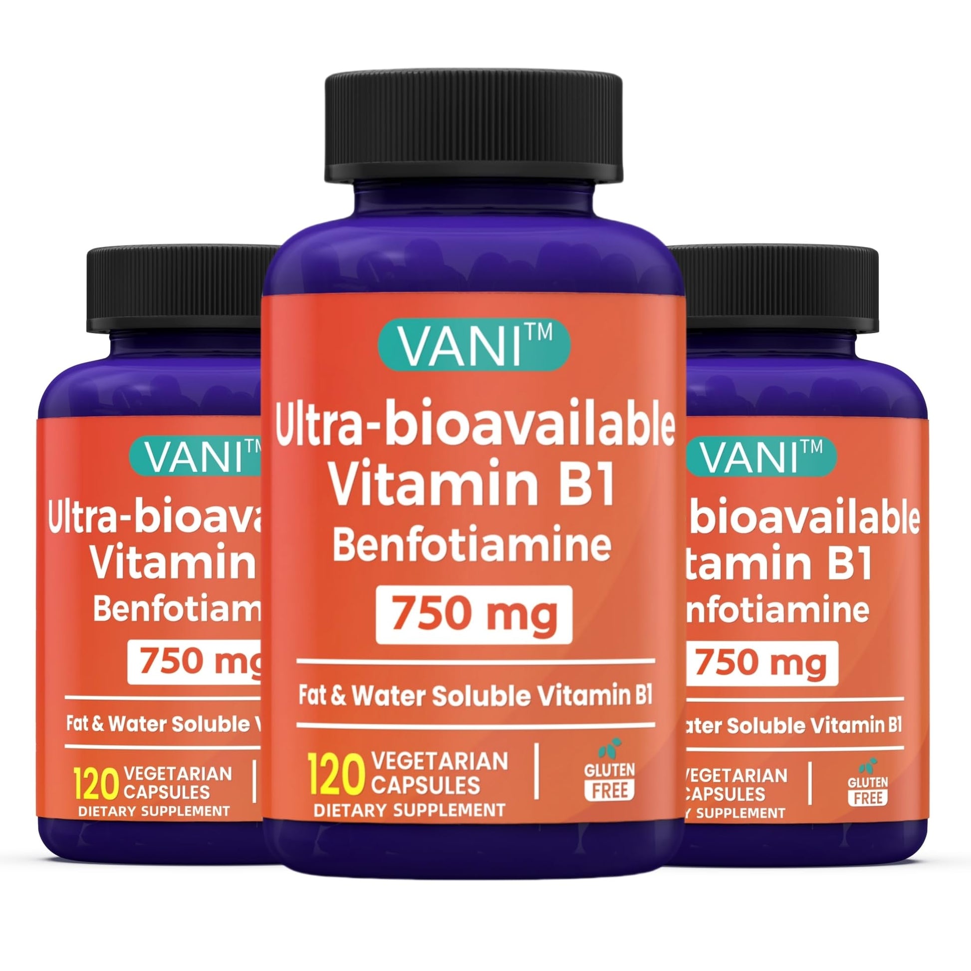 VANI Benfotiamina 750 mg frasco cápsulas bioabsorción alta