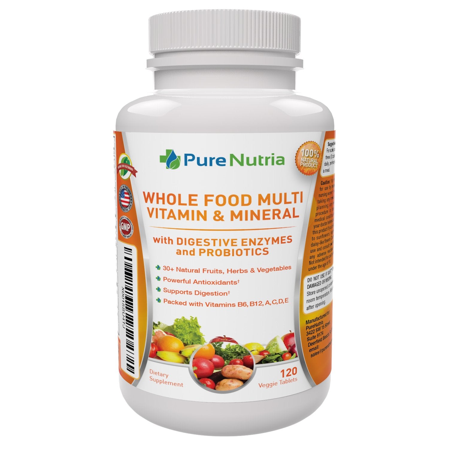 Variedad de alimentos en multivitamínico PureNutria