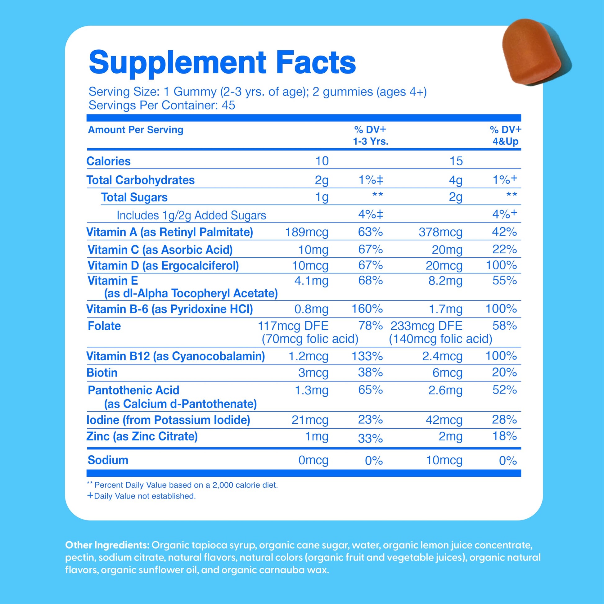 Variedad de gomitas multivitamínicas para niños
