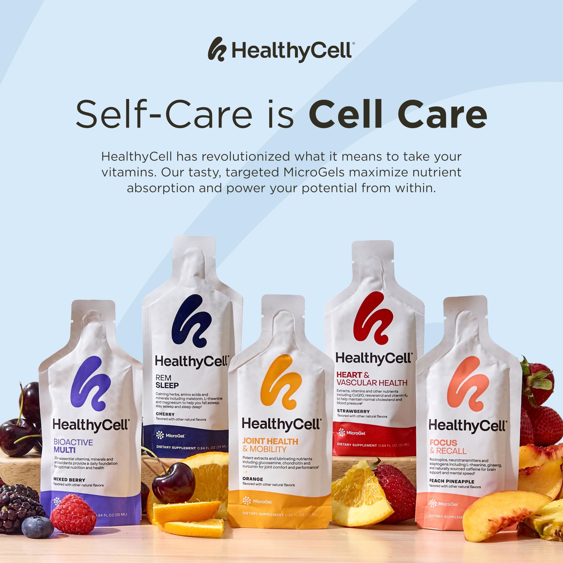 Variedad de productos Healthycell para diferentes necesidades