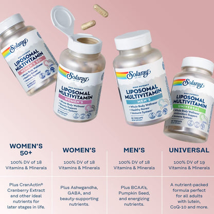 Variedad de multivitamínicos liposomales Solaray