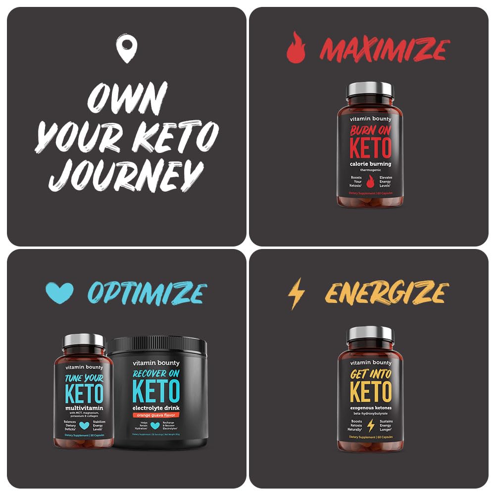 Variedad productos keto Vitamin Bounty en cuadrícula