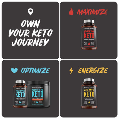 Variedad productos keto Vitamin Bounty en cuadrícula