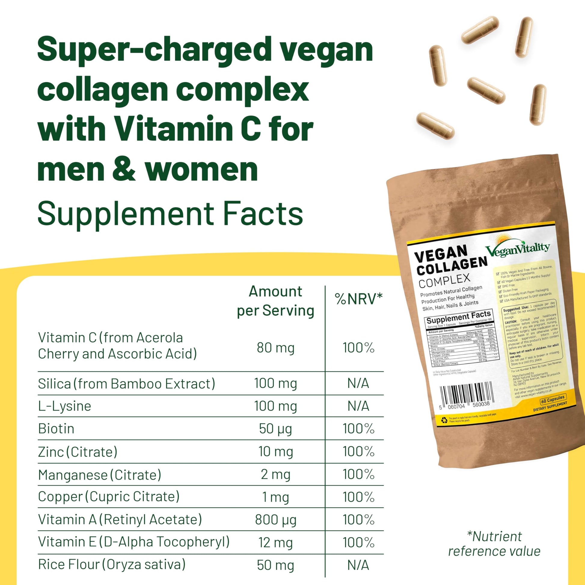Vegan Vitality Complejo Colágeno Vegano para piel