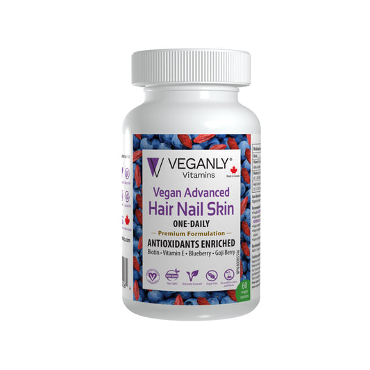 VEGANLY vitaminas veganas suplemento para cabello y uñas 60 cápsulas vegetales