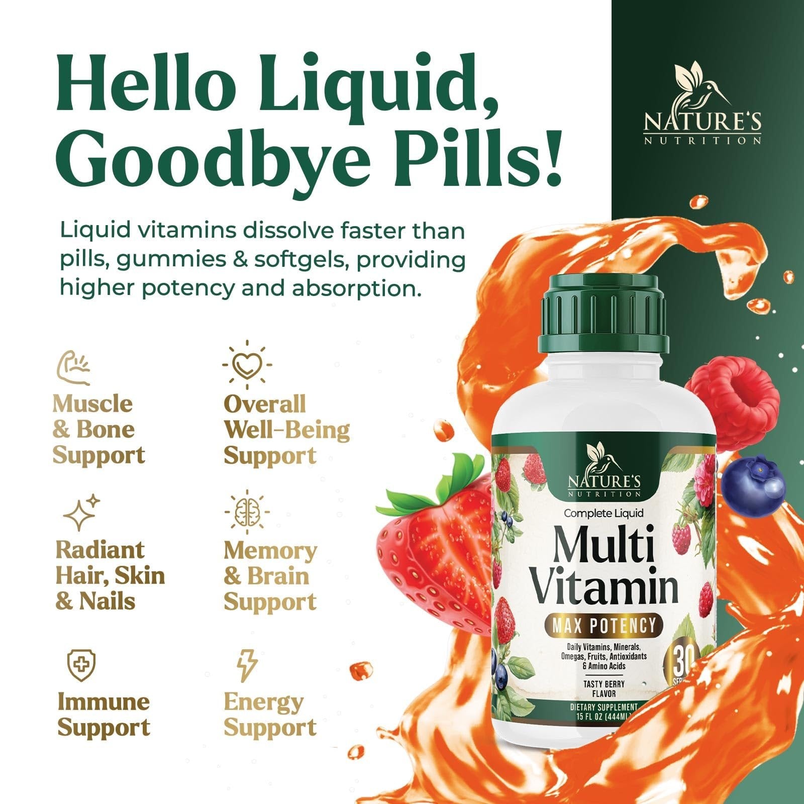 Ventajas del multivitamínico líquido Nature's Nutrition