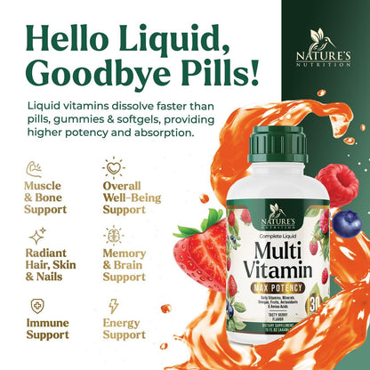 Ventajas del multivitamínico líquido Nature's Nutrition