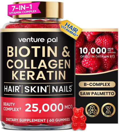 Gomitas Venture Pal con biotina y colágeno para cabello y piel